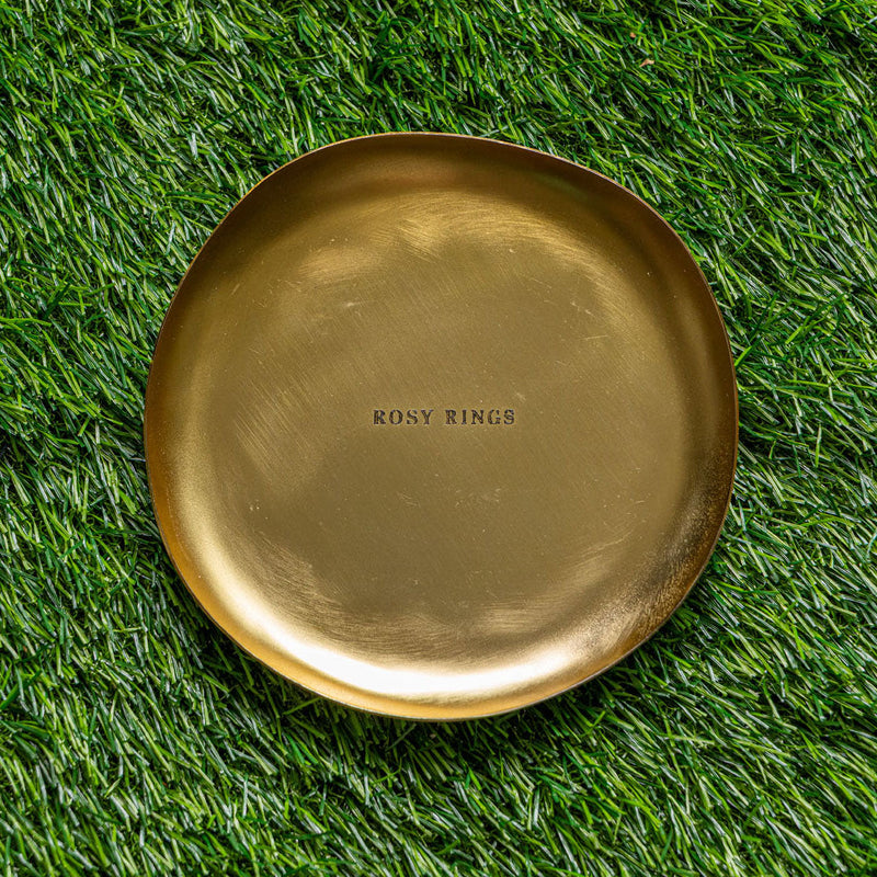 Rosy Rings Gold Accent & Signature Botanical Candle Plate Candle Plate