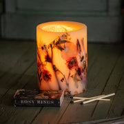 Rosy Rings Apricot Rose Medium Round Botanical Candle Medium Botanical Candle