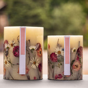 Rosy Rings Apricot Rose Medium Round Botanical Candle Medium Botanical Candle