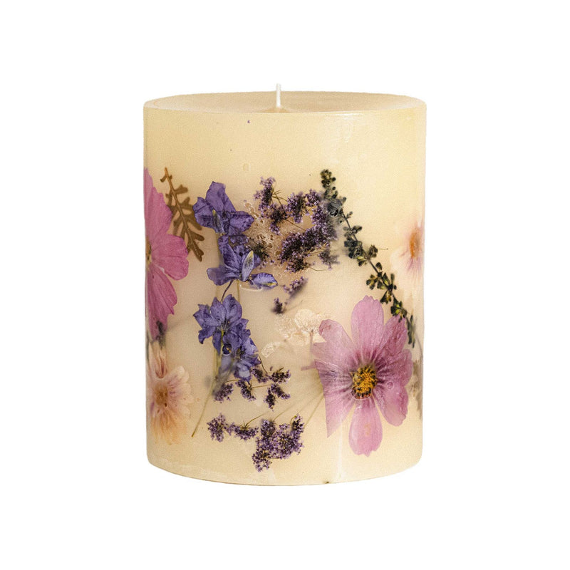 Rosy Rings Roman Lavender Medium Round Botanical Candle Medium Botanical Candle
