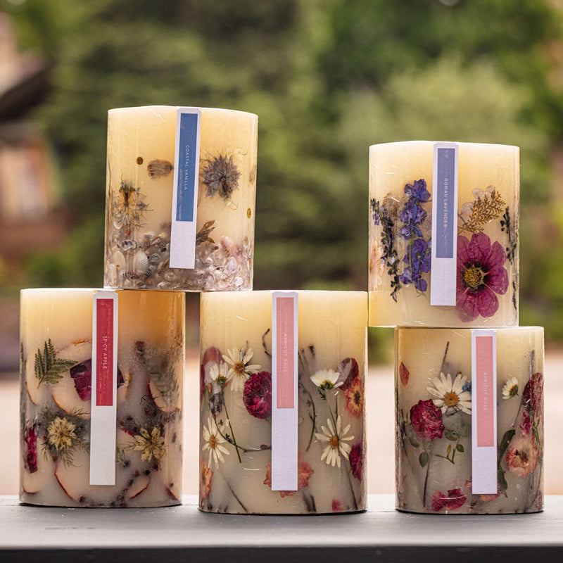 Rosy Rings Spicy Apple Medium Round Botanical Candle Medium Botanical Candle