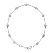 Bids.com 14K White Gold 1/2 Cttw Bezel Set Lab Grown Diamond Station Bracelet Bracelets