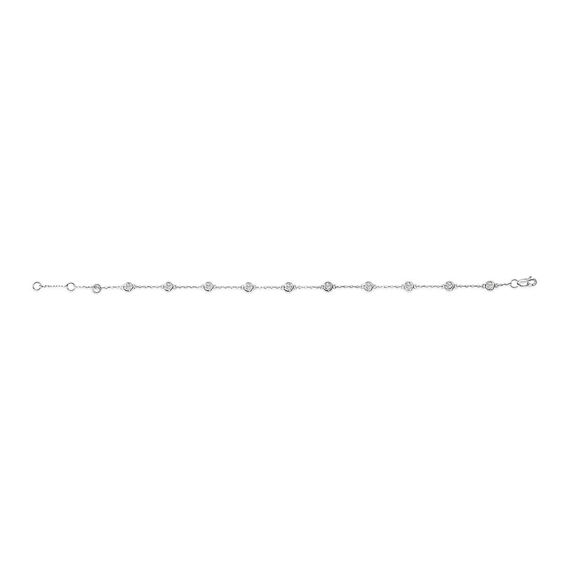 Bids.com 14K White Gold 1/2 Cttw Bezel Set Lab Grown Diamond Station Bracelet Bracelets