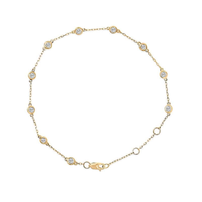 Bids.com 14K White Gold 1/2 Cttw Bezel Set Lab Grown Diamond Station Bracelet Bracelets