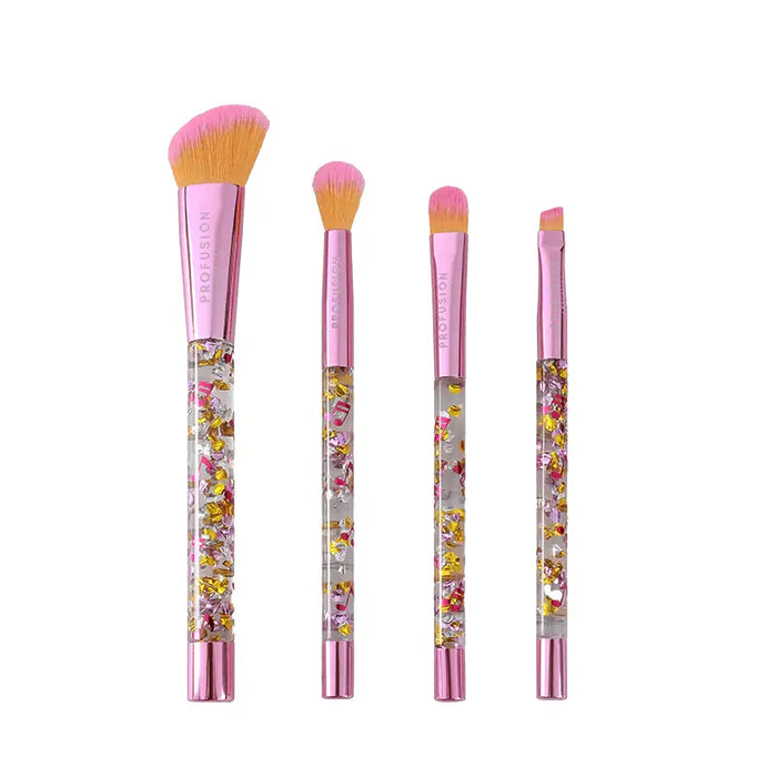 Profusion Cosmetics - It's a Vibe | Feel the Beat 4-pc Face & Eye Brush Set