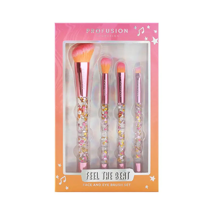 Profusion Cosmetics - It's a Vibe | Feel the Beat 4-pc Face & Eye Brush Set