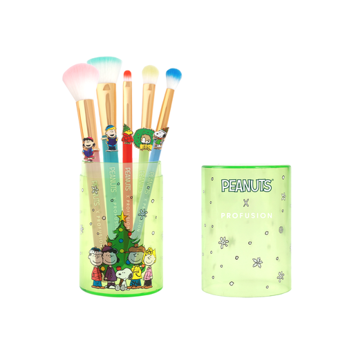 Profusion Cosmetics Peanuts Holiday | Merry & Bright Brush Set with Case Brush