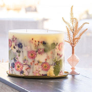 Rosy Rings Gold Centerpiece Botanical Candle Plate Candle Plate