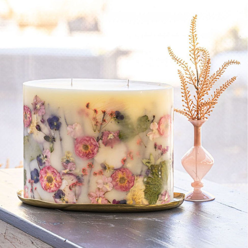 Rosy Rings Gold Centerpiece Botanical Candle Plate Candle Plate