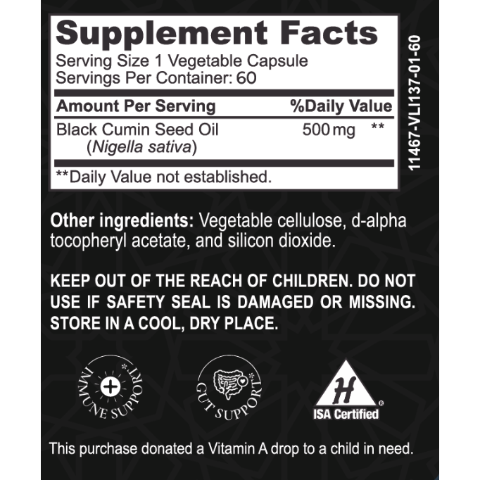 Salaam Nutritionals Halal Black Seed Oil - 60 count