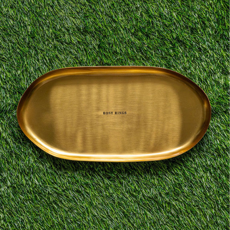 Rosy Rings Gold Statement Botanical Candle Plate Candle Plate