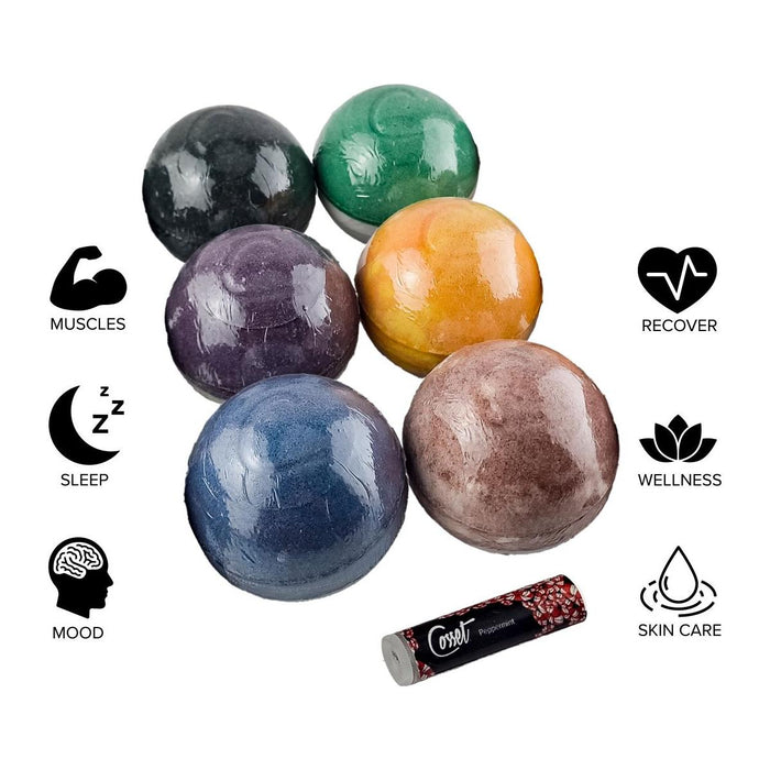 Cosset Bath And Body - Bathe With Purpose Therapy Bomb 6-Pack (Intro To Therapeutic Bath Bombs)