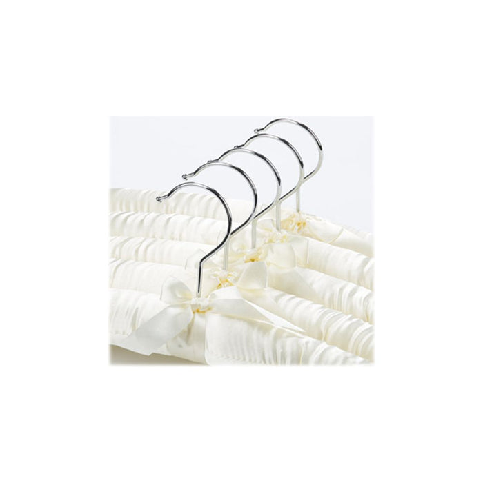 Amenities Depot Satin Padded Silk Hangers - Ivory White - 25 Pack