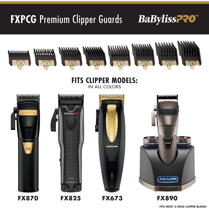 Babyliss 4 Barbers Premium Clipper Guards 8 Pcs Comb Set #Fxpcg