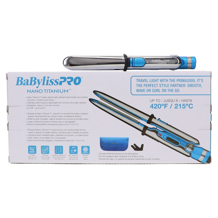 Babylisspro Nano Prima 2000 3/4" Stainless Steel Mini Iron 420°F #Bnt2000Uc