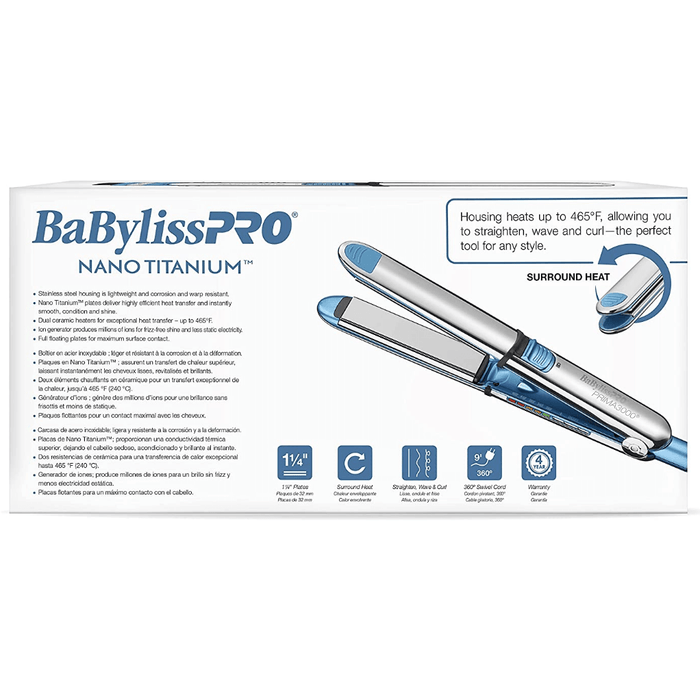 Babylisspro Nano Titanum Prima 3000 Flat Iron 1¼" #Bnt3000Tuc