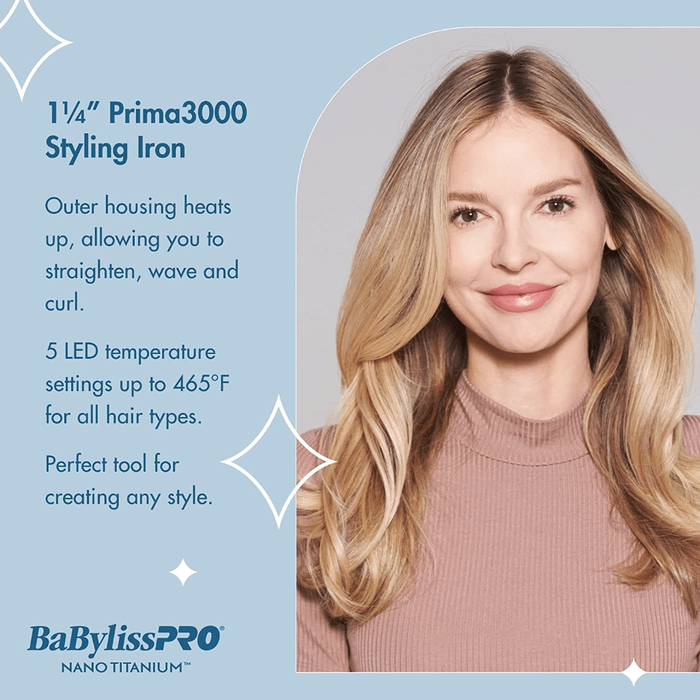 Babylisspro Nano Titanum Prima 3000 Flat Iron 1¼" #Bnt3000Tuc