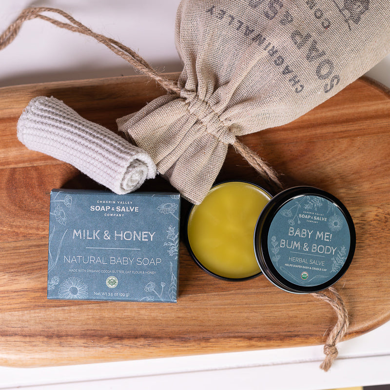 Chagrin Valley Soap & Salve Bundle: Baby Me! Organic Skin Care Bundle Gift