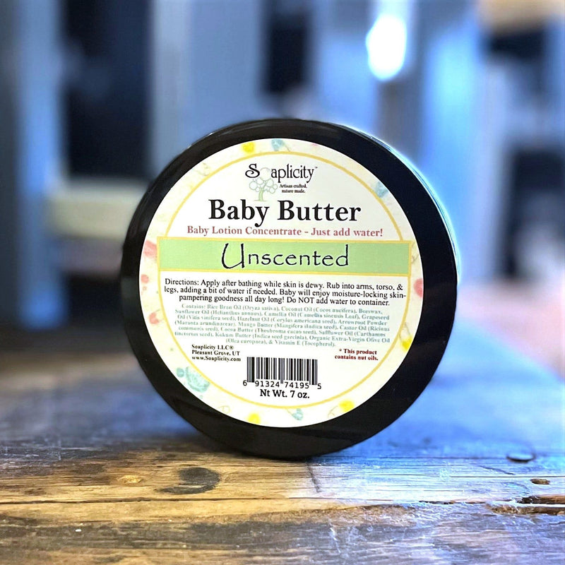 Soaplicity Baby Lotion Body Butter - Unscented for Infants & Toddlers Baby Lotion