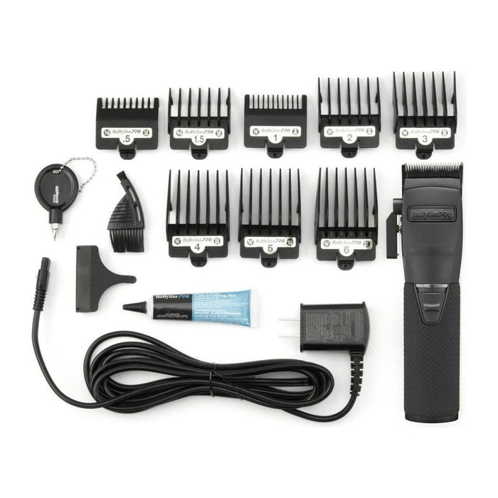 Professional Black Combo Set, Babylisspro Boost+ Clipper Fx870Bp & Trimmer Fx787Bp, Hair Spray, Barber Mat, Flat Top Comb , Fade Brush, Straight Razor, Neck Duster, Barber Suitcase