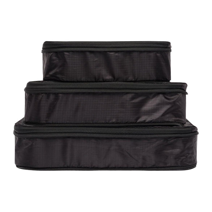 Bag-All - Re-Cycled And Reinforced Nylon Compression Packing Cubes, 3-Pack Black