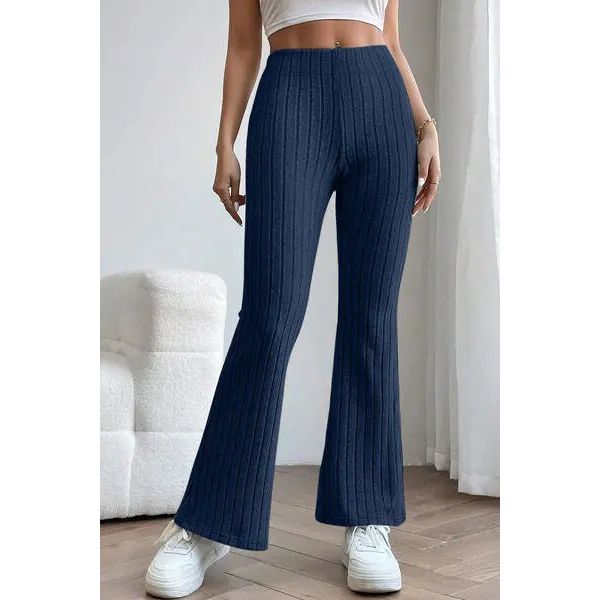 Ribbed High Waist Flare Pants