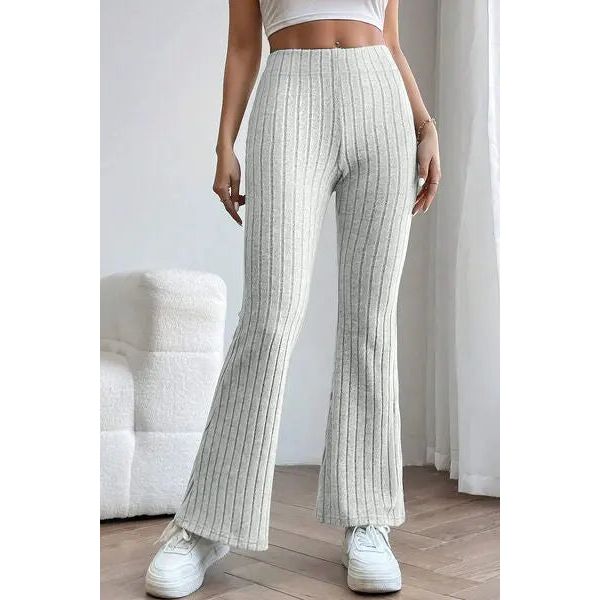 Ribbed High Waist Flare Pants