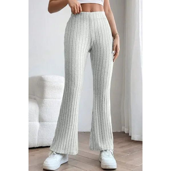 Ribbed High Waist Flare Pants