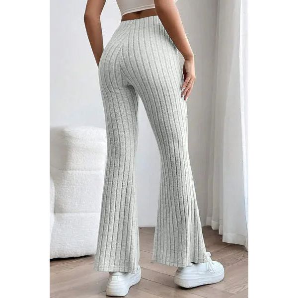 Ribbed High Waist Flare Pants