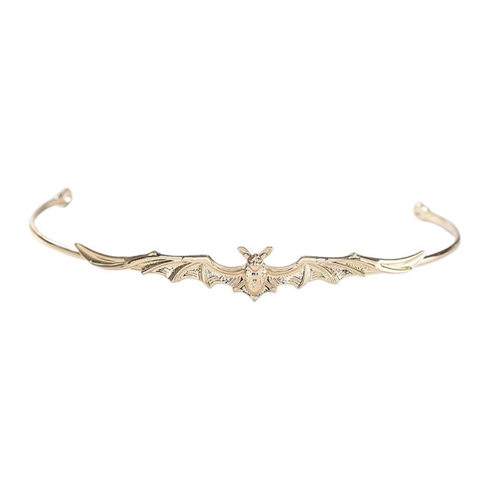 The Bullish Store - Bat Power Headband Tiara In Silver Or Gold | Spooky Headwear Accessory | Halloween, Goth Hairpiece