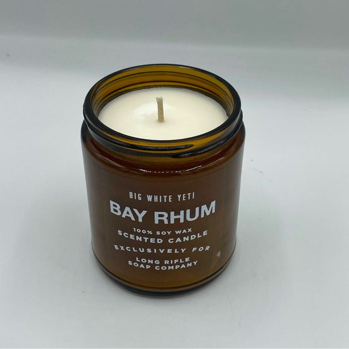 Long Rifle Soap Co. - Bay Rhum Candle By Big White Yeti | 9 Oz Amber Jar
