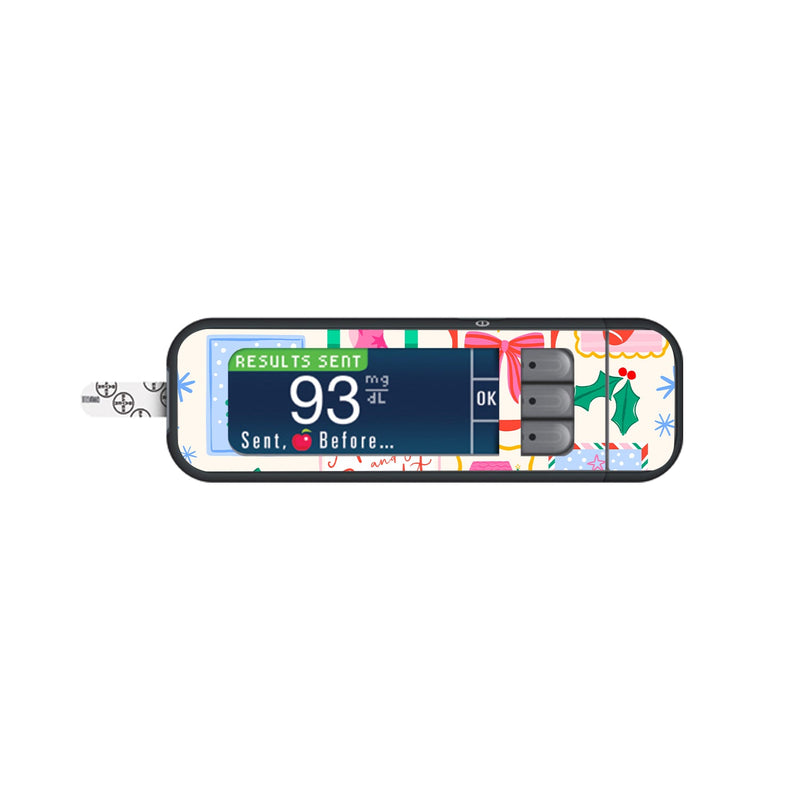 Peelz Holiday Greetings Bayer Contour Next Glucometer Sticker - Pump Peelz Peelz/Stickers