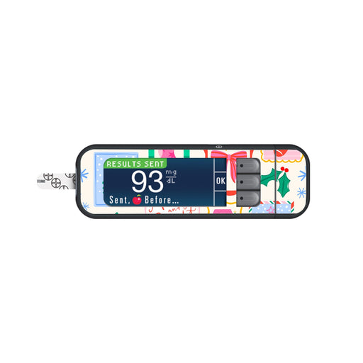Peelz Holiday Greetings Bayer Contour Next Glucometer Sticker - Pump Peelz Peelz/Stickers