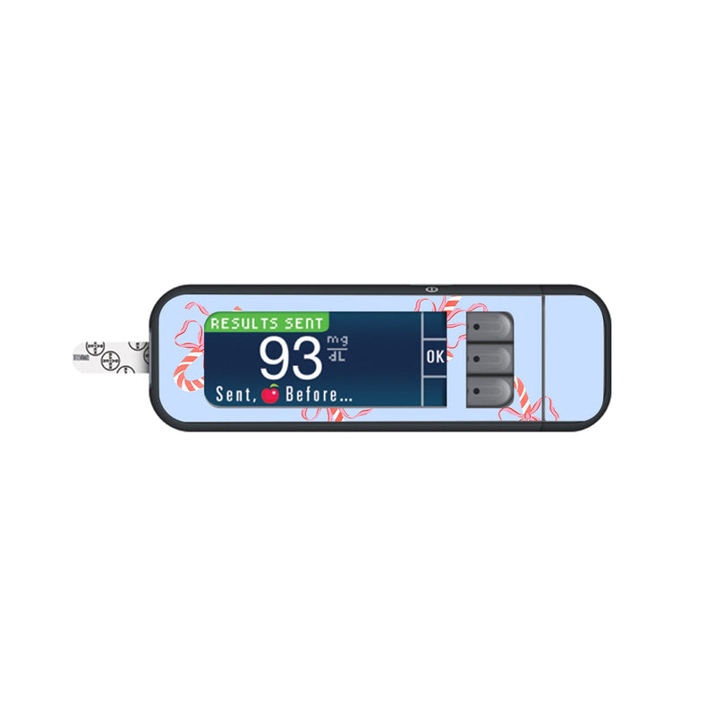 Peelz Candy Cane Lane Bayer Contour Next Glucometer Sticker - Pump Peelz Peelz/Stickers