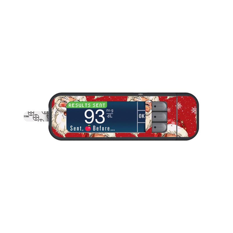Peelz Jolly Old Saint Nick Bayer Contour Next Glucometer Sticker - Pump Peelz Peelz/Stickers