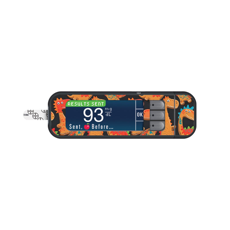 Peelz Jurassic Gingerbread Bayer Contour Next Glucometer Sticker - Pump Peelz Peelz/Stickers