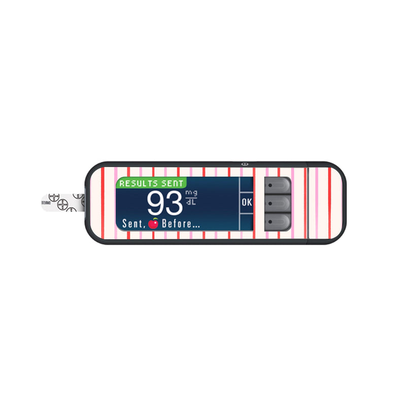 Peelz Peppermint Stripes Bayer Contour Next Glucometer Sticker - Pump Peelz Peelz/Stickers