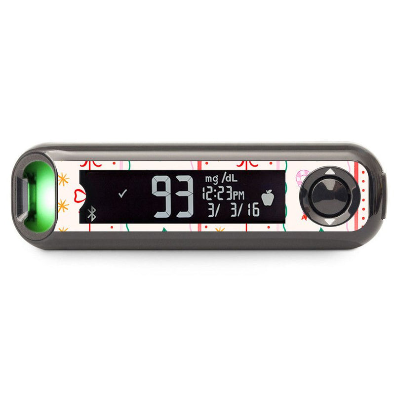 Peelz Holly Jolly Ribbon Bayer Contour Next Glucometer Sticker - Pump Peelz Peelz/Stickers