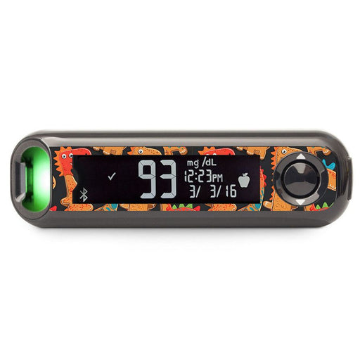 Peelz Jurassic Gingerbread Bayer Contour© Next One Glucometer Sticker - Pump Peelz Peelz/Stickers