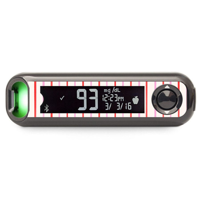 Peelz Peppermint Stripes Bayer Contour© Next One Glucometer Sticker - Pump Peelz Peelz/Stickers