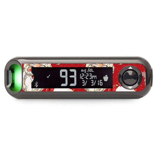 Peelz Jolly Old Saint Nick Bayer Contour© Next One Glucometer Sticker - Pump Peelz Peelz/Stickers