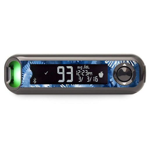 Peelz Monochrome Blue Tie Dye Bayer Contour© Next One Glucometer Peelz/Stickers