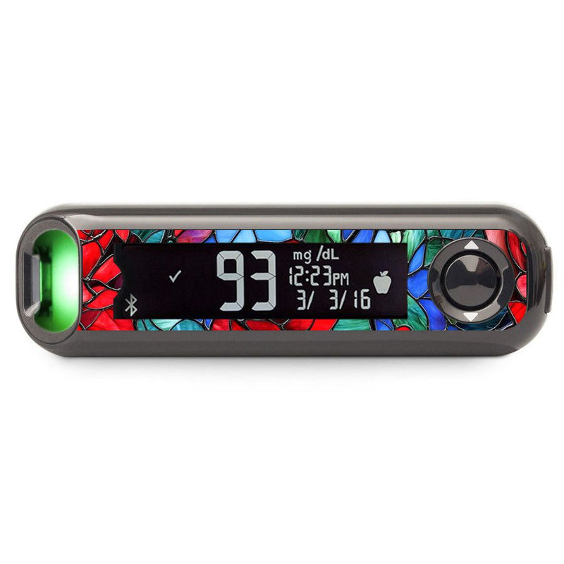 Peelz Crimson Blooms Bayer Contour© Next One Glucometer Peelz/Stickers