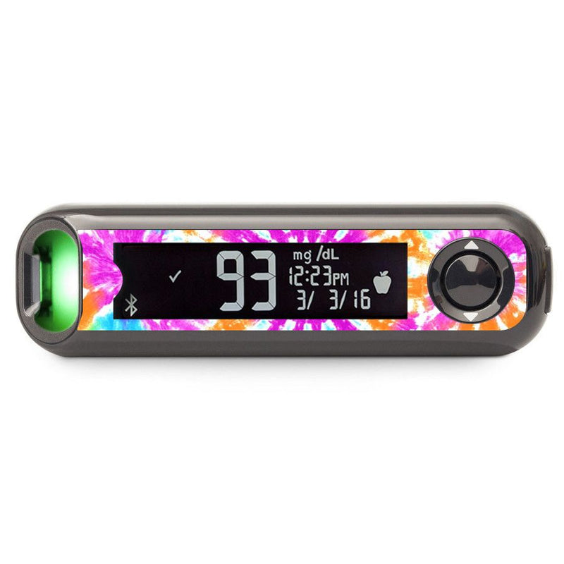 Peelz Neon Tie Dye Bayer Contour© Next One Glucometer Peelz/Stickers