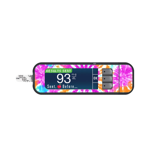 Peelz Neon Tie Dye Sticker for Bayer Contour Next Glucometer Peelz/Stickers