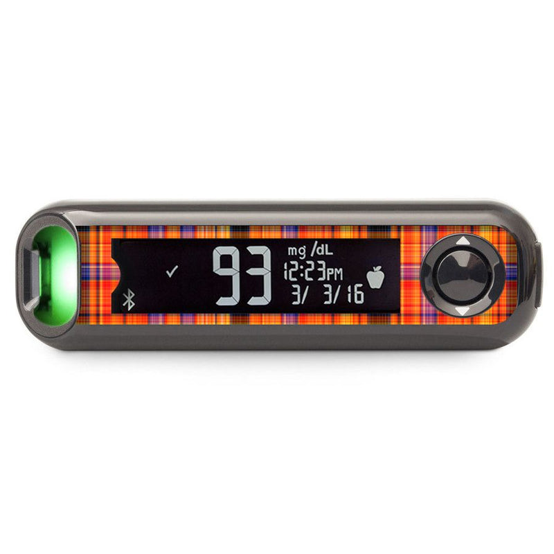 Peelz Pumpkin Plaid Bayer Contour© Next One Glucometer Sticker - Pump Peelz Peelz/Stickers