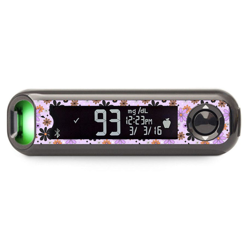 Peelz Batty Blooms Bayer Contour© Next One Glucometer Sticker - Pump Peelz Peelz/Stickers