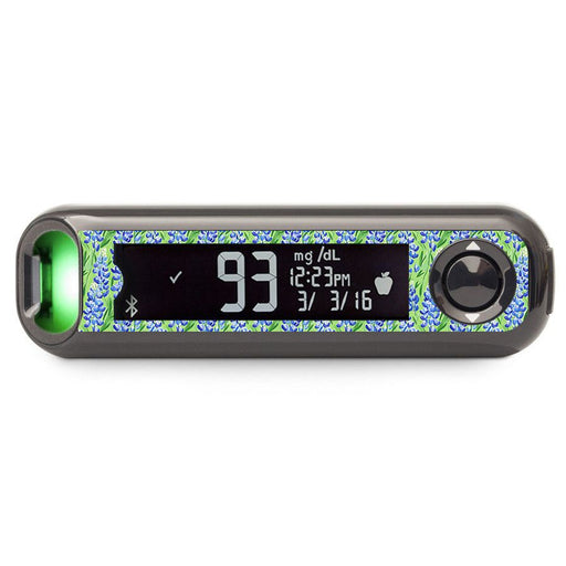 Peelz Blue Blooms Bayer Contour© Next One Glucometer Peelz/Stickers