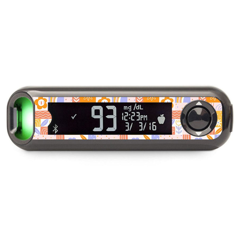 Peelz Wildflower Doodle Bayer Contour© Next One Glucometer Sticker - Pump Peelz Peelz/Stickers