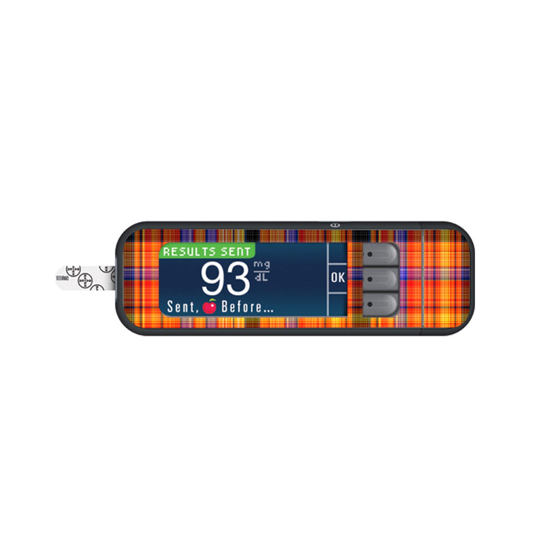 Peelz Pumpkin Plaid Bayer Contour Next Glucometer Sticker - Pump Peelz Peelz/Stickers